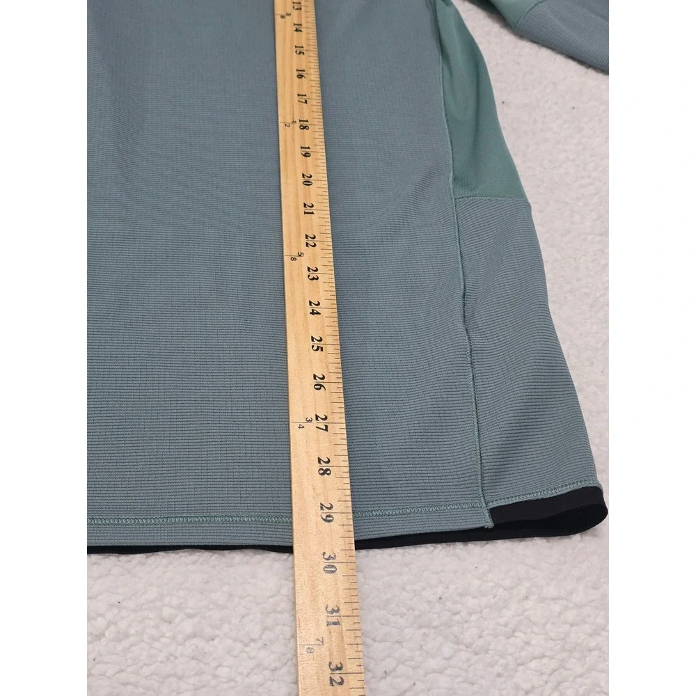 The North Face Mens‎ XL Blue Green Grid Fleece Quarter Zip Pullover Thumbholes